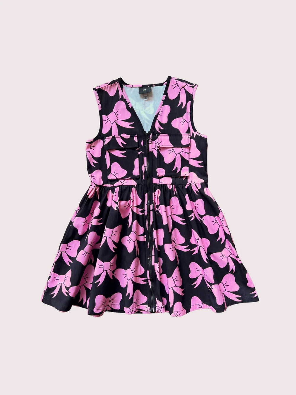 Lazy Oaf Black Dress with Pink Bow Print